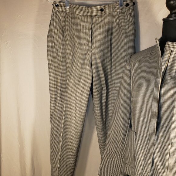 Harvé Benard Black and White Houndstooth Pantsuit Jacket Set - Sz 10 - Picture 3 of 7